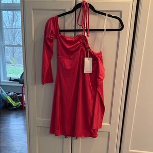 Pink One-Shoulder Dress